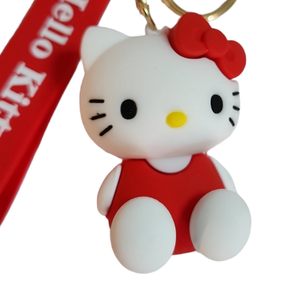 Hello Kitty 3D Keychain Red Wrist Strap - Picture 2 of 2